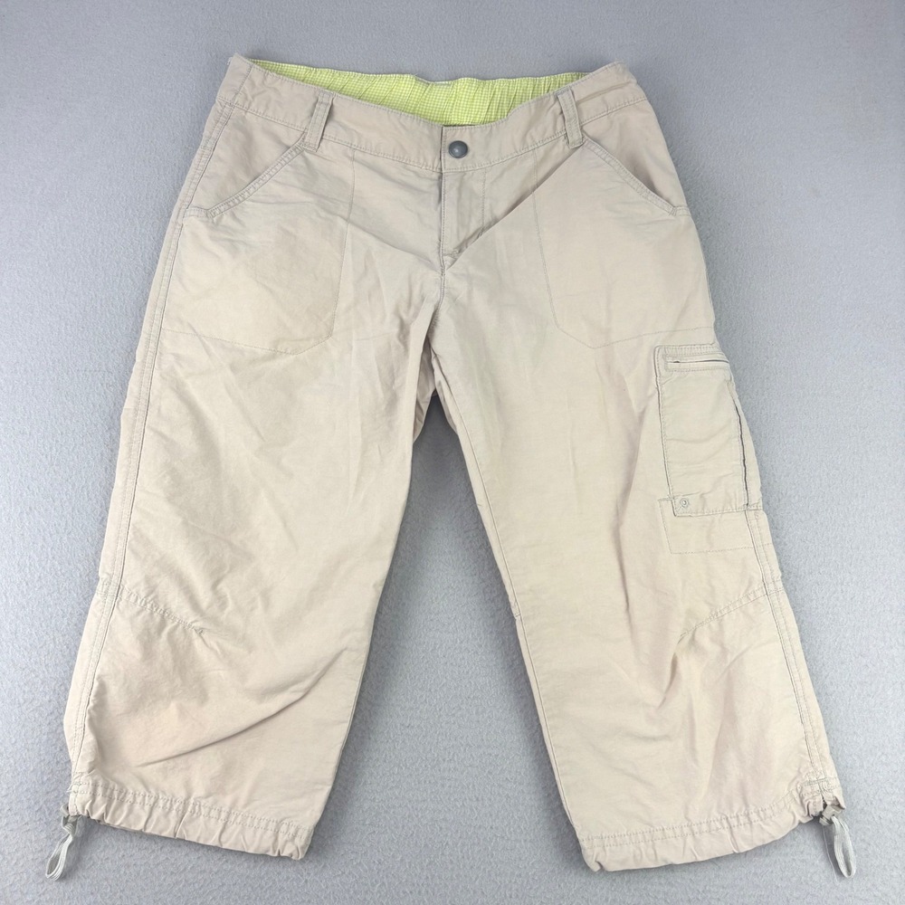 Columbia‎ Sportswear Capri Pants Women 6 Beige Outdoor Cargo Drawstring Hem